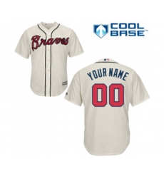 Atlanta Braves Customized Replica Cream Alternate 2 Cool Base Baseball Jersey