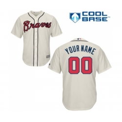 Atlanta Braves Customized Replica Cream Alternate 2 Cool Base Baseball Jersey