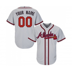 Atlanta Braves Customized Replica Grey Road Cool Base Baseball Jersey
