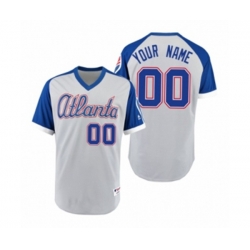 Braves Custom Gray Royal 1979 Turn Back the Clock Authentic Jersey
