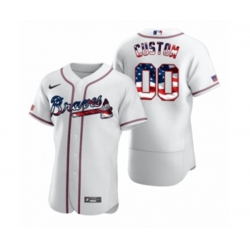Custom Atlanta Braves White 2020 Stars & Stripes 4th of July Jersey