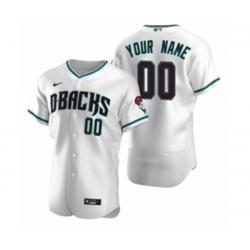 Arizona Diamondbacks Custom Nike White Teal Authentic 2020 Alternate Jersey