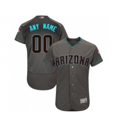 Arizona Diamondbacks Customized Gray&Teal Alternate Authentic Collection Flex Base Baseball Jersey