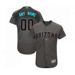 Arizona Diamondbacks Customized Gray&Teal Alternate Authentic Collection Flex Base Baseball Jersey