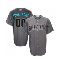 Arizona Diamondbacks Customized Replica Gray Turquoise Cool Base Baseball Jersey