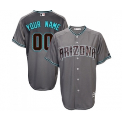 Arizona Diamondbacks Customized Replica Gray Turquoise Cool Base Baseball Jersey