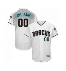 Arizona Diamondbacks Customized White&Teal Alternate Authentic Collection Flex Base Baseball Jersey
