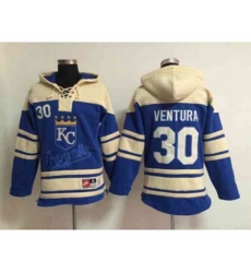 mlb jerseys kansas city royals #30 ventura blue[pullover hooded sweatshirt]