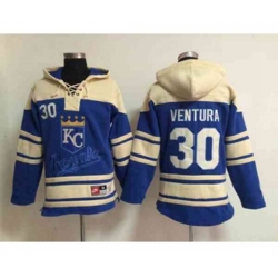 mlb jerseys kansas city royals #30 ventura blue[pullover hooded sweatshirt]