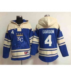 mlb jerseys kansas city royals #4 gordon blue[pullover hooded sweatshirt]