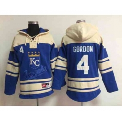 mlb jerseys kansas city royals #4 gordon blue[pullover hooded sweatshirt]