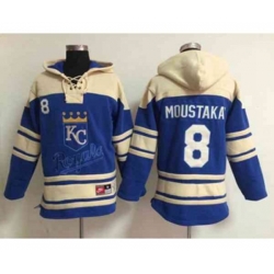 mlb jerseys kansas city royals #8 moustakas blue[pullover hooded sweatshirt]