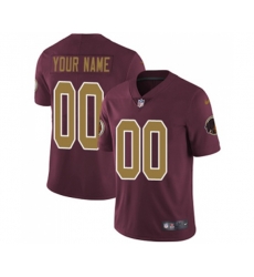 Washington Redskins Customized Burgundy Red Gold Number Alternate 80TH Anniversary Vapor Untouchable Limited Player Football Jersey