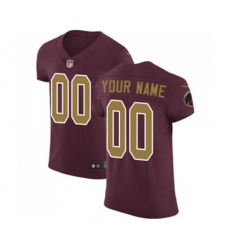 Washington Redskins Customized Elite Burgundy Red Gold Number Alternate 80TH Anniversary Football Jersey