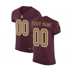 Washington Redskins Customized Elite Burgundy Red Gold Number Alternate 80TH Anniversary Football Jersey