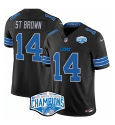 Detroit Lions #14 Amon-Ra St. Brown Black 2024 NFC North Champions F.U.S.E. Vapor Limited Stitched Jersey