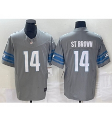 Detroit Lions #14 Amon Ra St Brown Grey 2023 FUSE Vapor Limited Stitched Jersey