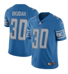 Detroit Lions #30 Jeff Okudah Blue Team Color Stitched NFL Vapor Untouchable Limited Jersey