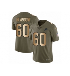 Detroit Lions #60 Graham Glasgow Limited Olive Gold Salute to Service NFL Jersey