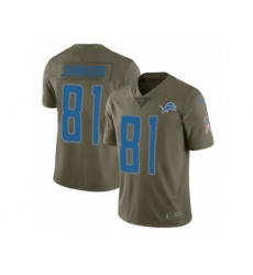 Detroit Lions #81 Calvin Johnson Limited Olive 2017 Salute to Service NFL Jersey