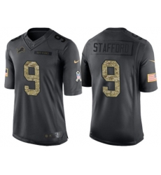 Detroit Lions #9 Matthew Stafford Stitched Black NFL Salute to Service Limited Jerseys