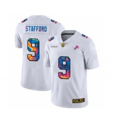 Detroit Lions #9 Matthew Stafford White Multi-Color 2020 Football Crucial Catch Limited Football Jersey