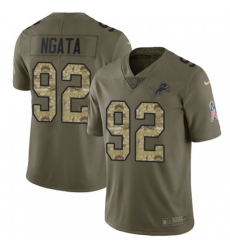 Detroit Lions #92 Haloti Ngata Limited Olive Camo Salute to Service NFL Jersey