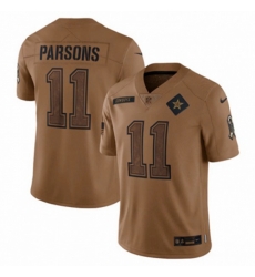 Dallas Cowboys #11 Micah Parsons Nike Brown 2023 Salute To Service Limited Jersey