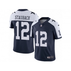 Dallas Cowboys #12 Roger Staubach Vapor Untouchable Limited Navy Blue Throwback Alternate NFL Jersey