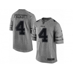 Dallas Cowboys #4 Dak Prescott Limited Gray Gridiron NFL Jersey