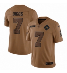 Dallas Cowboys #7 Trevon Diggs Nike Brown 2023 Salute To Service Limited Jersey
