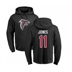 Atlanta Falcons #11 Julio Jones Black Name & Number Logo Pullover Hoodie