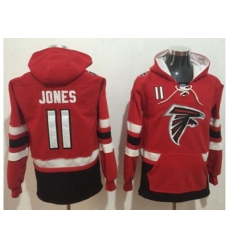 Atlanta Falcons #11 Julio Jones Red Black Name & Number Pullover NFL Hoodie