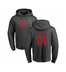 Atlanta Falcons #14 Justin Hardy Ash One Color Pullover Hoodie