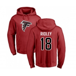 Atlanta Falcons #18 Calvin Ridley Red Name & Number Logo Pullover Hoodie
