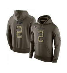 Atlanta Falcons #2 Matt Ryan Green Salute To Service Mens Pullover Hoodie