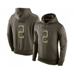 Atlanta Falcons #2 Matt Ryan Green Salute To Service Mens Pullover Hoodie