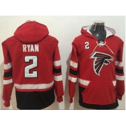 Atlanta Falcons #2 Matt Ryan Red Black Name & Number Pullover NFL Hoodie
