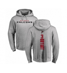 Atlanta Falcons #3 Matt Bryant Ash Backer Pullover Hoodie