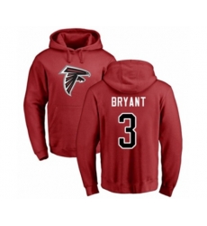 Atlanta Falcons #3 Matt Bryant Red Name & Number Logo Pullover Hoodie