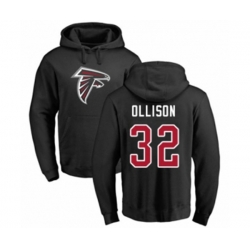 Atlanta Falcons #32 Qadree Ollison Black Name & Number Logo Pullover Hoodie