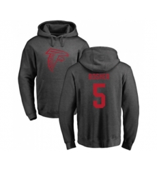 Atlanta Falcons #5 Matt Bosher Ash One Color Pullover Hoodie