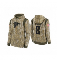 Atlanta Falcons #8 Kyle Pitts Camo 2021 Salute To Service Therma Performance Pullover Football Hoodie