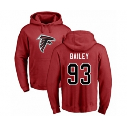 Atlanta Falcons #93 Allen Bailey Red Name & Number Logo Pullover Hoodie