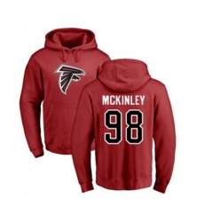Atlanta Falcons #98 Takkarist McKinley Red Name & Number Logo Pullover Hoodie