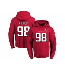 Atlanta Falcons #98 Takkarist McKinley Red Name & Number Pullover NFL Hoodie