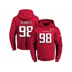 Atlanta Falcons #98 Takkarist McKinley Red Name & Number Pullover NFL Hoodie