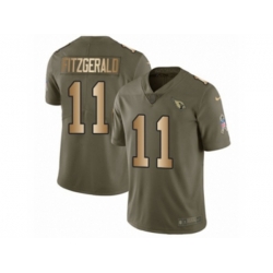 Arizona Cardinals #11 Larry Fitzgerald Limited Olive Gold 2017 Salute to Service NFL Jersey