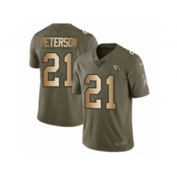 Arizona Cardinals #21 Patrick Peterson Limited Olive Gold 2017 Salute to Service NFL Jersey
