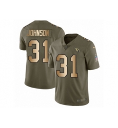 Arizona Cardinals #31 David Johnson Limited Olive Gold 2017 Salute to Service NFL Jersey
